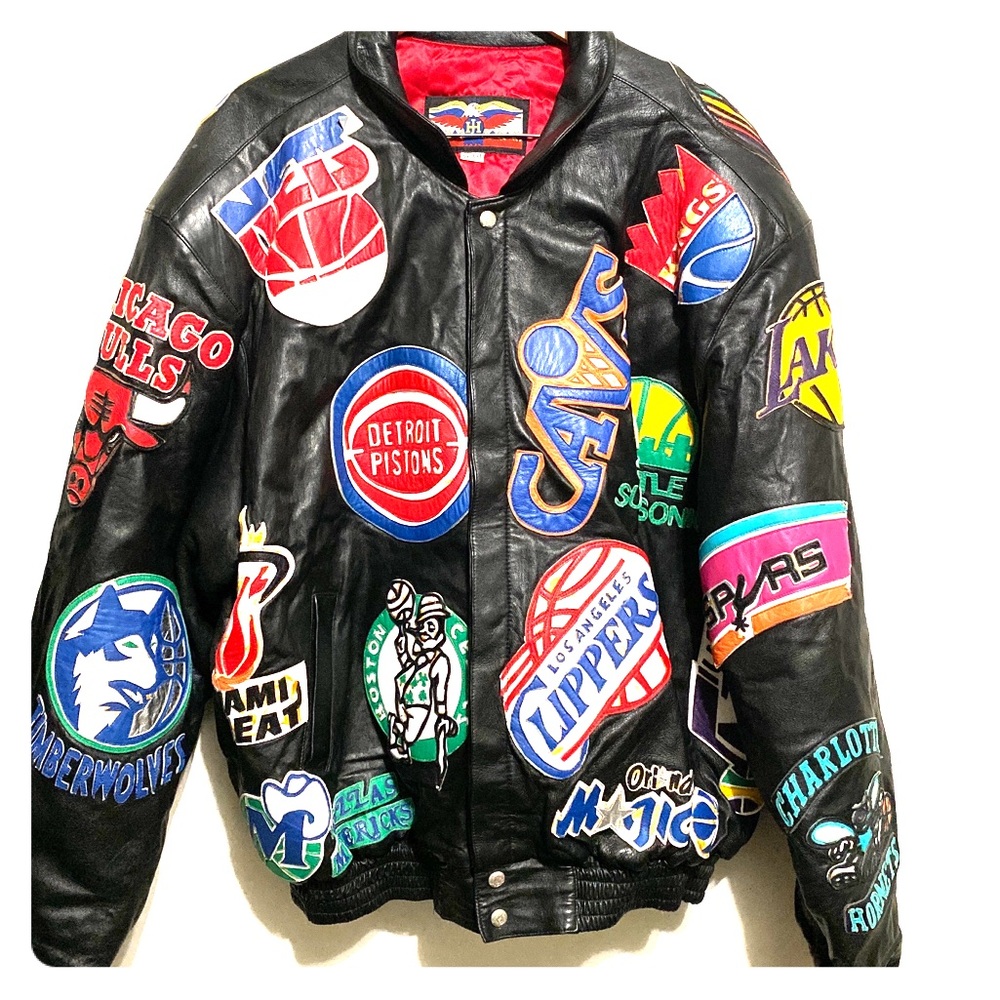 Jeff Hamilton Vintage NBA Leather Jacket size 4XL